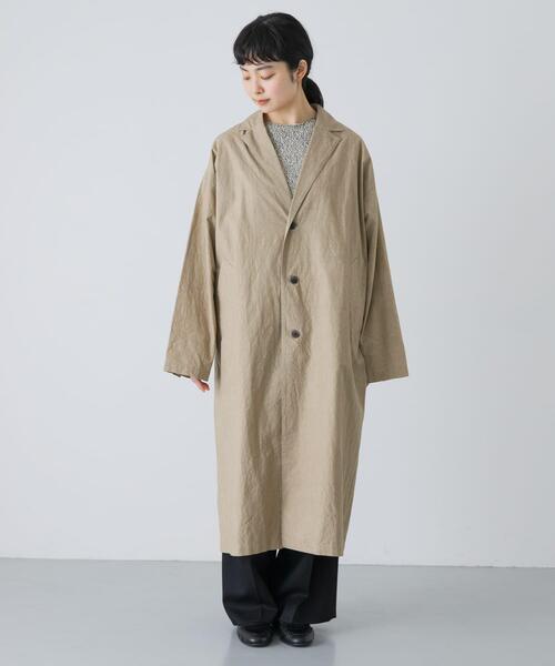 かぐれ（カグレ）の「テーラードカラーショップコート（その他アウター・レディース・ベージュ/チャコールグレー・FREE）」の10枚目の写真