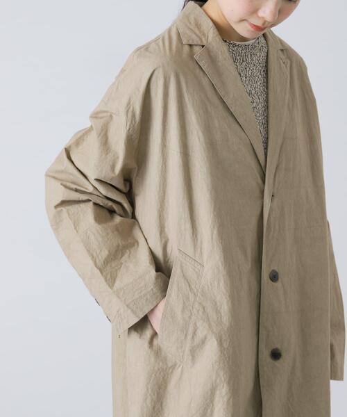 かぐれ（カグレ）の「テーラードカラーショップコート（その他アウター・レディース・ベージュ/チャコールグレー・FREE）」の13枚目の写真