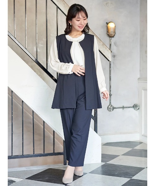 Re-J&SUPURE(リジェイアンドスプル)の「【大きいサイズ】【ストレッチツイル】ペプラムベスト(セットアップ可)(ベスト・レディース・ネイビー/ブラック/グレー・XX-LARGE/XXX-LARGE/XXXX-LARGE)」の18枚目の写真
