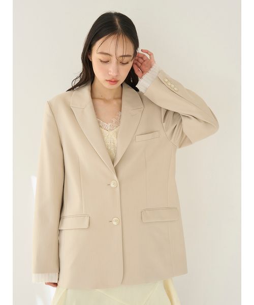 SNIDEL（スナイデル）の「オーバーサイズジャケット（テーラードジャケット・レディース・ライトベージュ/グレー・F）」の5枚目の写真