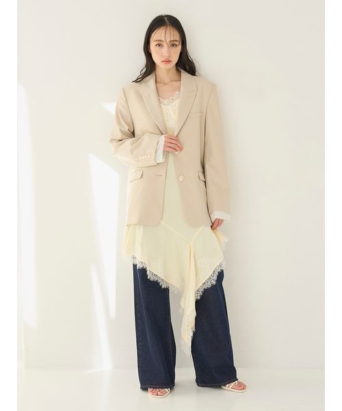 SNIDEL（スナイデル）の「オーバーサイズジャケット（テーラードジャケット・レディース・ライトベージュ/グレー・F）」の17枚目の写真