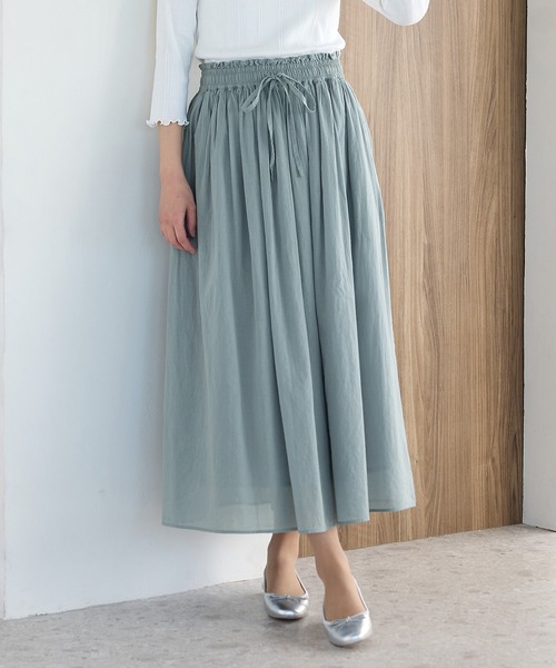 Honeys(ハニーズ)の「ロングスカート(スカート・レディース・オフホワイト/ブラック/サックスブルー/スミクロ/グリーン・S/M/LL/L)」の5枚目の写真