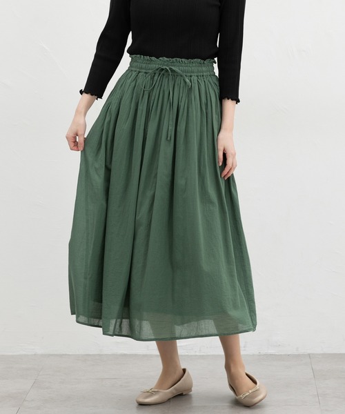 Honeys(ハニーズ)の「ロングスカート(スカート・レディース・オフホワイト/ブラック/サックスブルー/スミクロ/グリーン・S/M/LL/L)」の15枚目の写真