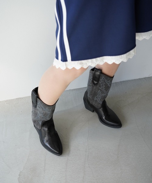 SANSeLF(サンセルフ)の「【SANSeLF】サイドラインレーストリムハーフパンツ saw26s027(その他パンツ・レディース・ネイビー/ブラウン・FREE)」の11枚目の写真