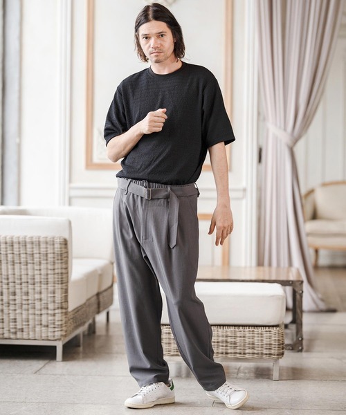CAMBIO(カンビオ)の「mt10275- レースニットTシャツ(CA02-63219)(Tシャツ/カットソー・メンズ・ブラック/ネイビー/ホワイト・XL/L/M)」の7枚目の写真