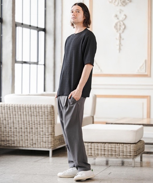 CAMBIO(カンビオ)の「mt10275- レースニットTシャツ(CA02-63219)(Tシャツ/カットソー・メンズ・ブラック/ネイビー/ホワイト・XL/L/M)」の8枚目の写真
