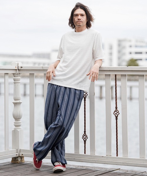 CAMBIO(カンビオ)の「mt10275- レースニットTシャツ(CA02-63219)(Tシャツ/カットソー・メンズ・ブラック/ネイビー/ホワイト・XL/L/M)」の11枚目の写真
