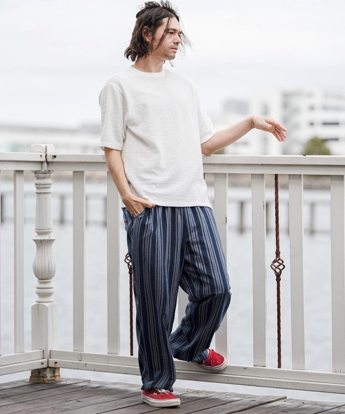 CAMBIO(カンビオ)の「mt10275- レースニットTシャツ(CA02-63219)(Tシャツ/カットソー・メンズ・ブラック/ネイビー/ホワイト・XL/L/M)」の13枚目の写真