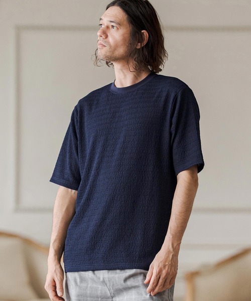 CAMBIO(カンビオ)の「mt10275- レースニットTシャツ(CA02-63219)(Tシャツ/カットソー・メンズ・ブラック/ネイビー/ホワイト・XL/L/M)」の15枚目の写真