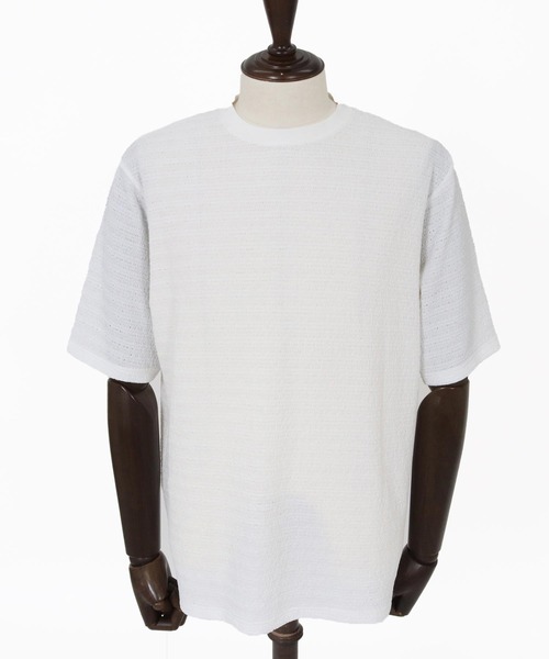 CAMBIO(カンビオ)の「mt10275- レースニットTシャツ(CA02-63219)(Tシャツ/カットソー・メンズ・ブラック/ネイビー/ホワイト・XL/L/M)」の18枚目の写真
