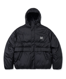 TAG LIGHT PADDING HOOD JACKET - BLACK