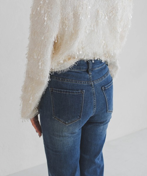 31 Sons de mode（トランテアン　ソン　ドゥ　モード）の「美脚フレアデニムパンツ（その他パンツ・レディース・ブラック/ブルー・S/M）」の21枚目の写真