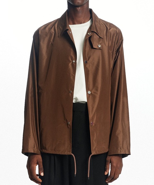 markaware(マーカウェア)の「【MARKAWARE】COACH JACKETⅢ(シルクタフタ / コーチジャケット)(ブルゾン・メンズ・ブラウン/ブラック・2/3)」の4枚目の写真