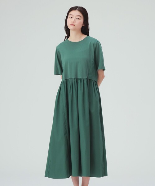 BEAMS HEART（ビームスハート）の「【洗濯可・サイドポケット付】レイヤード風 ワンピース（ワンピース・レディース・ブラック/ネイビー/グリーン・FREE）」の17枚目の写真