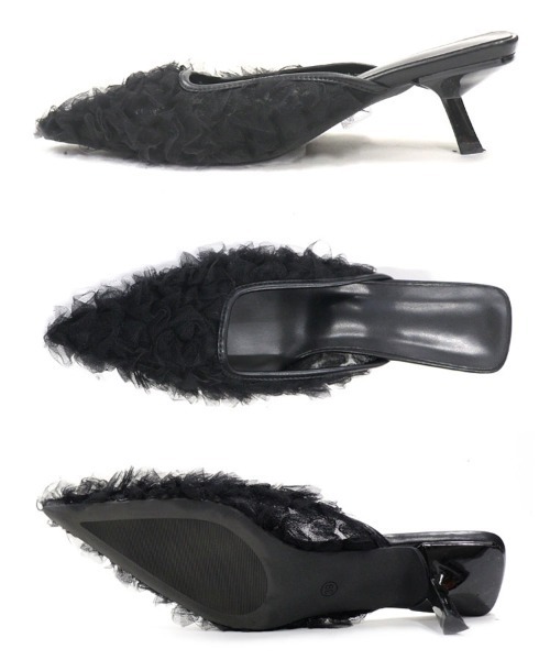 DONOBAN（ドノバン）の「フリルチュールミュール（サンダル・レディース・アイボリー/ブラック・24.5cm/23.5cm/22.5cm）」の17枚目の写真