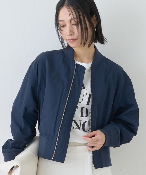 Rouge vif（ルージュヴィフ）の「ミリタリーブルゾン/形状記憶/シワ防止（ブルゾン・レディース・ダークネイビー/カーキ・フリー）」の2枚目の写真