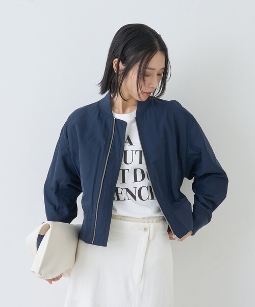 Rouge vif（ルージュヴィフ）の「ミリタリーブルゾン/形状記憶/シワ防止（ブルゾン・レディース・ダークネイビー/カーキ・フリー）」の6枚目の写真