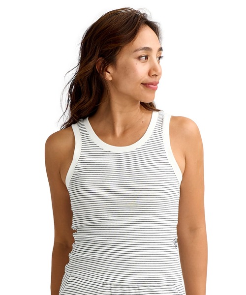 BILLABONG（ビラボン）の「BILLABONG/ビラボン タンクトップ 前後リバーシブル 2WAY ボーダー ショート丈 BG013360（タンクトップ・レディース・ブラック/ホワイト・L/M）」の2枚目の写真