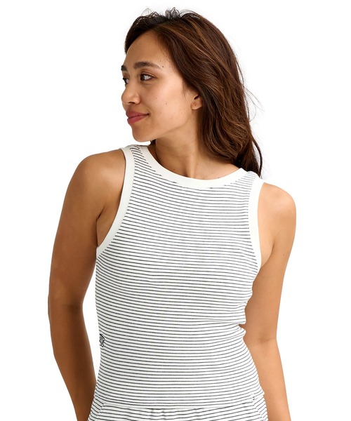 BILLABONG（ビラボン）の「BILLABONG/ビラボン タンクトップ 前後リバーシブル 2WAY ボーダー ショート丈 BG013360（タンクトップ・レディース・ブラック/ホワイト・L/M）」の4枚目の写真