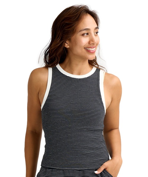 BILLABONG（ビラボン）の「BILLABONG/ビラボン タンクトップ 前後リバーシブル 2WAY ボーダー ショート丈 BG013360（タンクトップ・レディース・ブラック/ホワイト・L/M）」の8枚目の写真