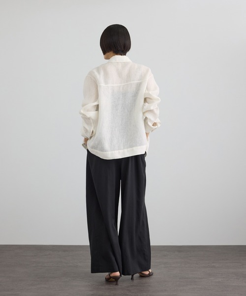 SALON adam et rope'（サロン アダム エ ロペ）の「リネンカラミシアーGジャン（その他アウター・レディース・ベージュ/オフホワイト・FREE）」の6枚目の写真