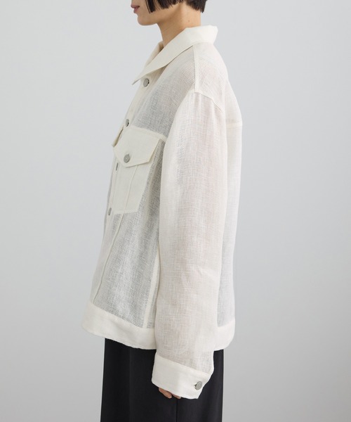 SALON adam et rope'（サロン アダム エ ロペ）の「リネンカラミシアーGジャン（その他アウター・レディース・ベージュ/オフホワイト・FREE）」の16枚目の写真