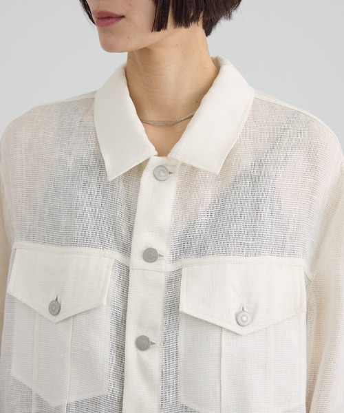 SALON adam et rope'（サロン アダム エ ロペ）の「リネンカラミシアーGジャン（その他アウター・レディース・ベージュ/オフホワイト・FREE）」の18枚目の写真