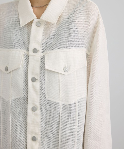 SALON adam et rope'（サロン アダム エ ロペ）の「リネンカラミシアーGジャン（その他アウター・レディース・ベージュ/オフホワイト・FREE）」の19枚目の写真