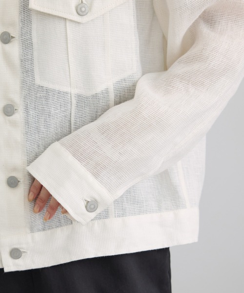 SALON adam et rope'（サロン アダム エ ロペ）の「リネンカラミシアーGジャン（その他アウター・レディース・ベージュ/オフホワイト・FREE）」の20枚目の写真