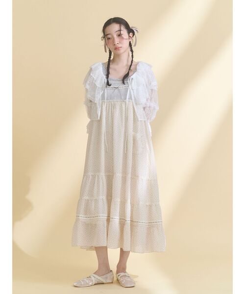merry jenny(メリージェニー)の「floral sheer bolero(カーディガン/ボレロ・レディース・ブラック/オフホワイト・FREE)」の7枚目の写真