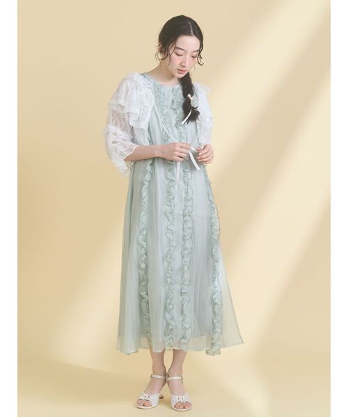 merry jenny（メリージェニー）の「floral sheer bolero（カーディガン/ボレロ・レディース・ブラック/オフホワイト・FREE）」の15枚目の写真