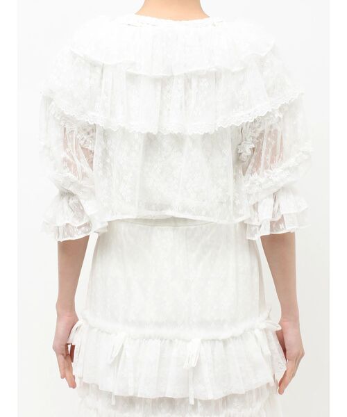 merry jenny（メリージェニー）の「floral sheer bolero（カーディガン/ボレロ・レディース・ブラック/オフホワイト・FREE）」の12枚目の写真