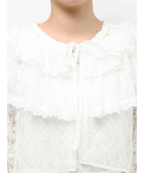 merry jenny（メリージェニー）の「floral sheer bolero（カーディガン/ボレロ・レディース・ブラック/オフホワイト・FREE）」の11枚目の写真