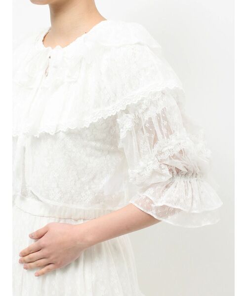 merry jenny（メリージェニー）の「floral sheer bolero（カーディガン/ボレロ・レディース・ブラック/オフホワイト・FREE）」の10枚目の写真