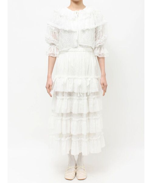 merry jenny（メリージェニー）の「floral sheer bolero（カーディガン/ボレロ・レディース・ブラック/オフホワイト・FREE）」の7枚目の写真