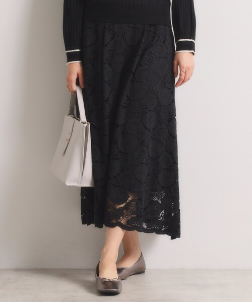 ITS'DEMO(イッツデモ)の「【手洗い可/ウエストゴム】レーススカート(スカート・レディース・ライトブルー/ブラック/オフホワイト・00)」の8枚目の写真