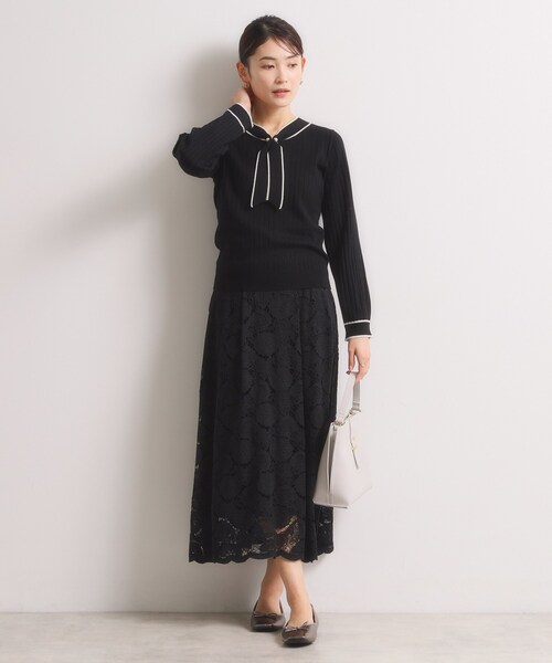 ITS'DEMO(イッツデモ)の「【手洗い可/ウエストゴム】レーススカート(スカート・レディース・ライトブルー/ブラック/オフホワイト・00)」の10枚目の写真