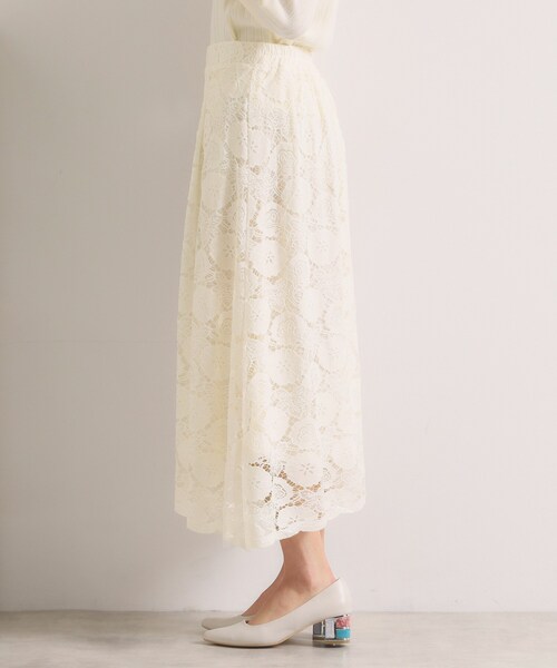 ITS'DEMO(イッツデモ)の「【手洗い可/ウエストゴム】レーススカート(スカート・レディース・ライトブルー/ブラック/オフホワイト・00)」の17枚目の写真