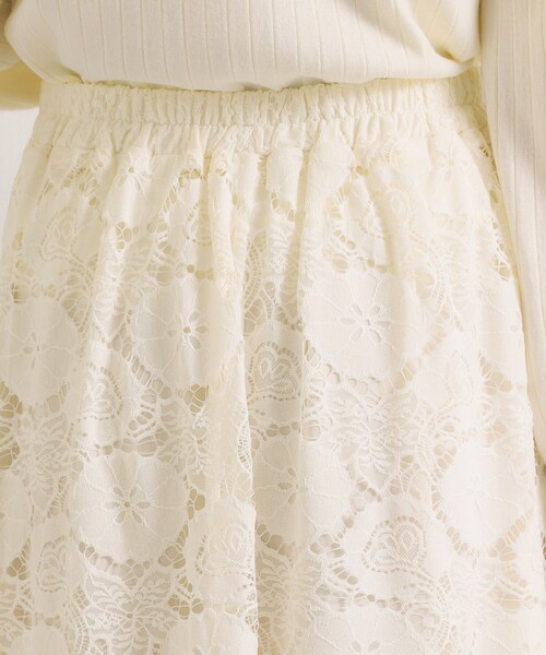 ITS'DEMO(イッツデモ)の「【手洗い可/ウエストゴム】レーススカート(スカート・レディース・ライトブルー/ブラック/オフホワイト・00)」の20枚目の写真