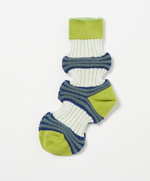 gomme（ゴム）の「リンクスリブソックス（ソックス/靴下・レディース・ブラック/エメラルド/グリーン/イエロー・FREE）」の6枚目の写真