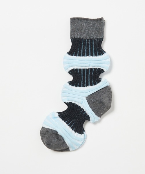 gomme（ゴム）の「リンクスリブソックス（ソックス/靴下・レディース・ブラック/エメラルド/グリーン/イエロー・FREE）」の9枚目の写真