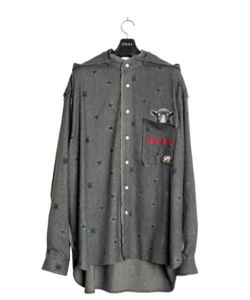 SEVESKIG(セヴシグ)の「seveskig/セブシグ/Blurred Anemone Pajama Shirt(シャツ/ブラウス・メンズ・ブラック・M/L)」の1枚目の写真
