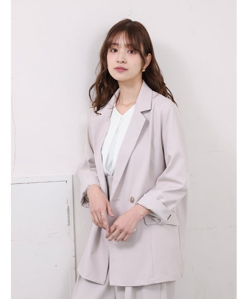 fifth（フィフス）の「金ボタンダブルテーラードジャケット（テーラードジャケット・レディース・ライトグレー/ネイビー/グレー・M）」の12枚目の写真