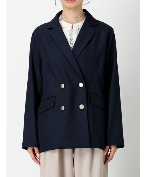 fifth（フィフス）の「金ボタンダブルテーラードジャケット（テーラードジャケット・レディース・ライトグレー/ネイビー/グレー・M）」の18枚目の写真