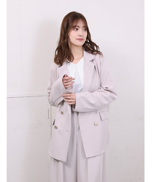 fifth（フィフス）の「金ボタンダブルテーラードジャケット（テーラードジャケット・レディース・ライトグレー/ネイビー/グレー・M）」の13枚目の写真