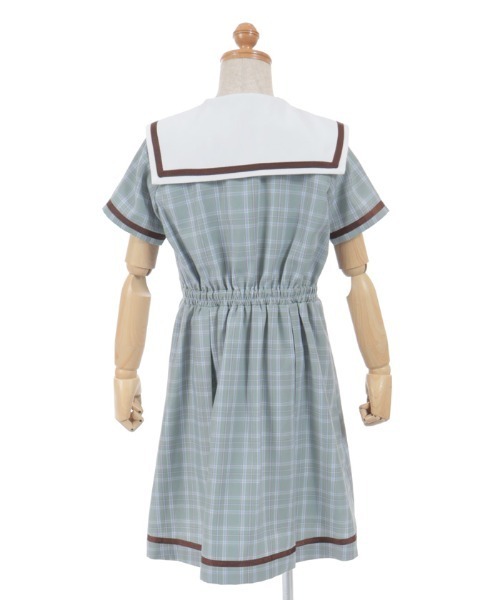 axes femme(アクシーズファム)の「WボタンチェックOP(ワンピース・キッズ・ミント/グレー・LARGE/MEDIUM/X-LARGE)」の14枚目の写真