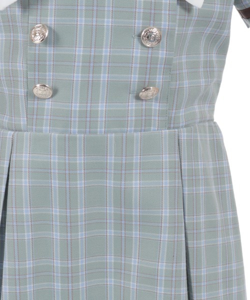 axes femme(アクシーズファム)の「WボタンチェックOP(ワンピース・キッズ・ミント/グレー・LARGE/MEDIUM/X-LARGE)」の17枚目の写真
