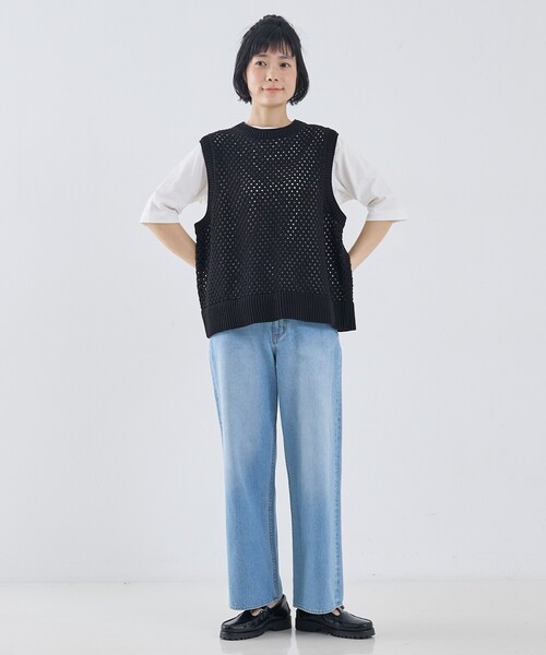 collex（コレックス）の「メッシュ柄ベスト（ベスト・レディース・ブラック/ライトベージュ・フリー）」の8枚目の写真