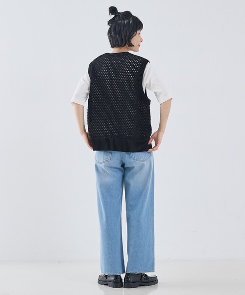 collex（コレックス）の「メッシュ柄ベスト（ベスト・レディース・ブラック/ライトベージュ・フリー）」の10枚目の写真
