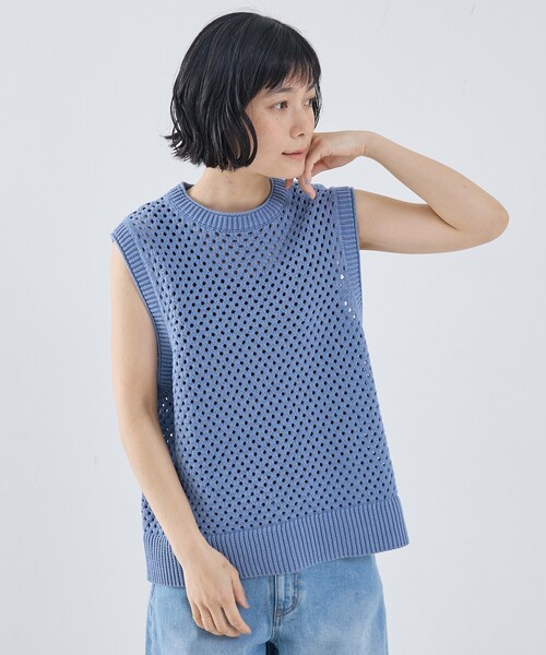 collex（コレックス）の「メッシュ柄ベスト（ベスト・レディース・ブラック/ライトベージュ・フリー）」の14枚目の写真